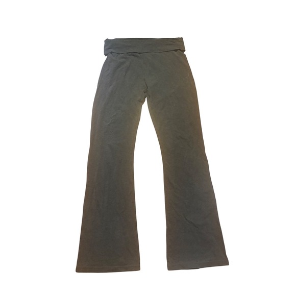 aerie Pants - y2k spellout Aerie Foldover Waist Flare Yoga Pants women's Gray Size Medium